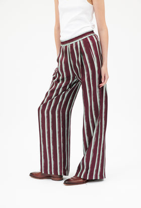 PAINTED STRIPES / TWILL Hose, Cordovan from ODEEH 