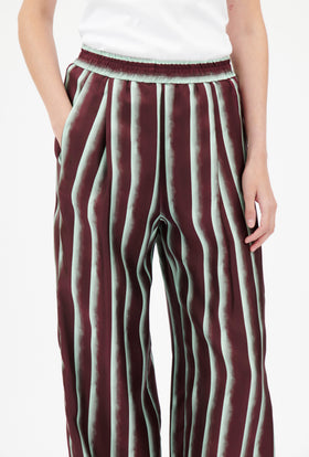 PAINTED STRIPES / TWILL Hose, Cordovan from ODEEH 