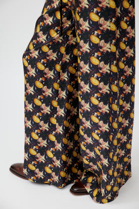 Magnolias & Buds Twill Hose, Deep Purple from ODEEH 