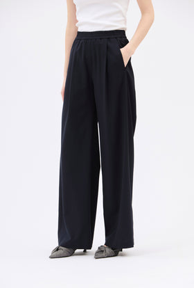 Light Oxford Wool Trouser, Navy from ODEEH 