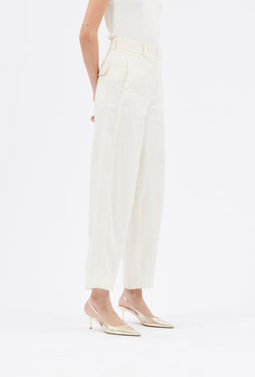 Structured Cotton / Linen Hose, Off White from ODEEH 
