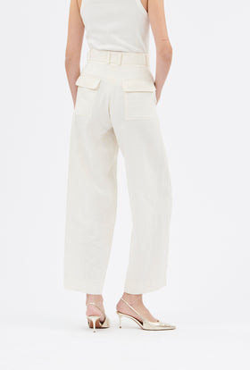 Structured Cotton / Linen Hose, Off White from ODEEH 