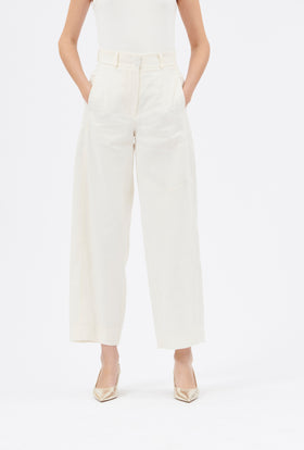Structured Cotton / Linen Hose, Off White from ODEEH 