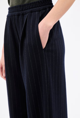 FLANNEL PIN STRIPE Hose, Navy from ODEEH 