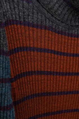 Placed Stripe Pullover, Dark Copper from ODEEH 