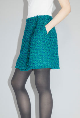 Bouclé Tweed Rock, Dark Peacock from ODEEH 