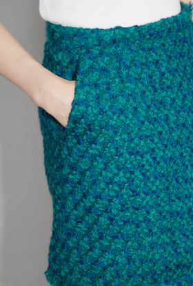 Bouclé Tweed Rock, Dark Peacock from ODEEH 