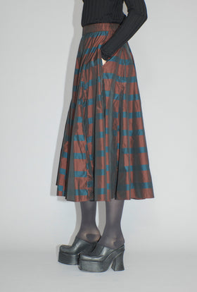 Striped Taffeta Rock, Burgundy from ODEEH 