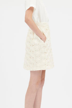 Embroidered Organza Rock, Cream from ODEEH 
