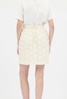 Embroidered Organza Rock, Cream from ODEEH 