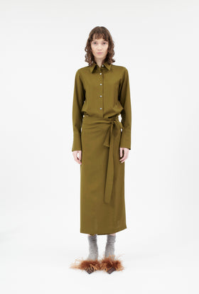 Light Weight Wool Rock, Dark Olive from ODEEH 