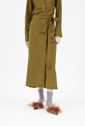 Light Weight Wool Rock, Dark Olive from ODEEH 