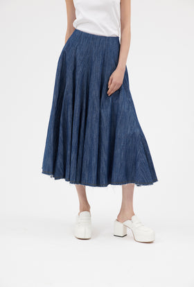 Micro Canvas Skirt, Denim Blue from ODEEH 