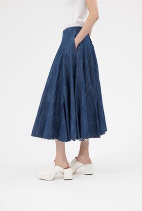 Micro Canvas Skirt, Denim Blue from ODEEH 