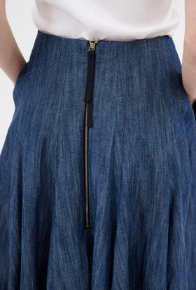Micro Canvas Skirt, Denim Blue from ODEEH 