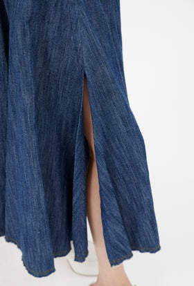 Micro Canvas Skirt, Denim Blue from ODEEH 