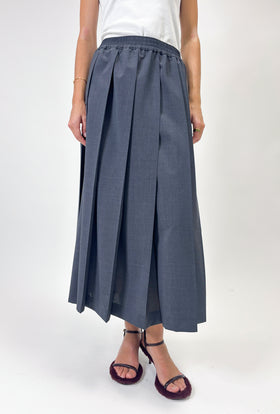 Light Oxford Wool Skirt, Granite from ODEEH 