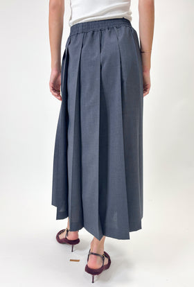 Light Oxford Wool Skirt, Granite from ODEEH 