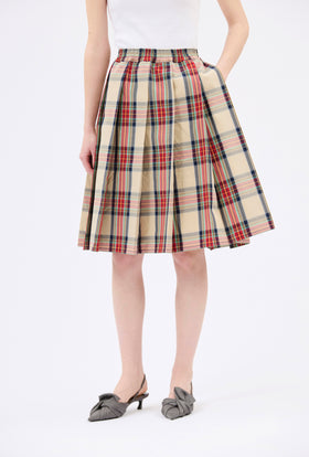 Tartan Check Skirt, Paprika from ODEEH 
