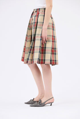 Tartan Check Skirt, Paprika from ODEEH 