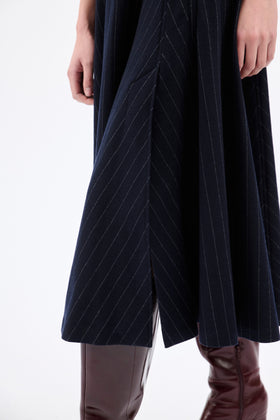FLANNEL PIN STRIPE Rock, Navy from ODEEH 