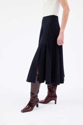 FLANNEL PIN STRIPE Rock, Navy from ODEEH 