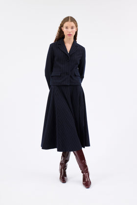 FLANNEL PIN STRIPE Rock, Navy from ODEEH 