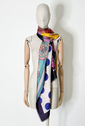 Double Printed Twill Schal, Jade Yellow from ODEEH 