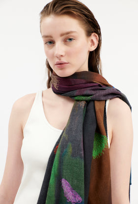 EMBROIDERED TIE-DYE Schal, Multicolor from ODEEH 