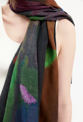 EMBROIDERED TIE-DYE Schal, Multicolor from ODEEH 