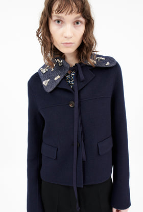 Heavy Wool Denim Kragen, Silver from ODEEH 