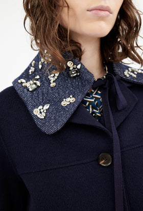 Heavy Wool Denim Kragen, Silver from ODEEH 