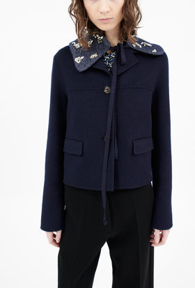 Heavy Wool Denim Kragen, Silver from ODEEH 