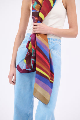 Embroidered Rainbow Schal, Bordeaux from ODEEH 