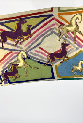 EMBROIDERED TIE DYE Scarf, Multicolor from ODEEH 
