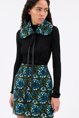 TERRY JACQUARD Kragen, Dark Peacock from ODEEH 