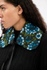 TERRY JACQUARD Kragen, Dark Peacock from ODEEH 