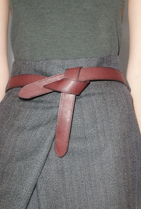 Leather Belt, Maroon from ODEEH 