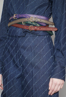 Leather Belt, Maroon from ODEEH 
