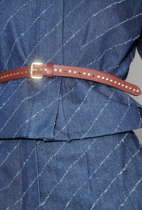 Leather Belt, Maroon from ODEEH 