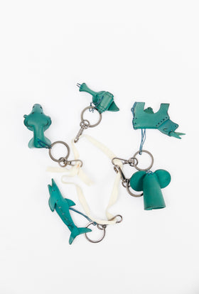 Leather Accessoires / Animal Keychain, Sea Green from ODEEH 
