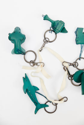 Leather Accessoires / Animal Keychain, Sea Green from ODEEH 