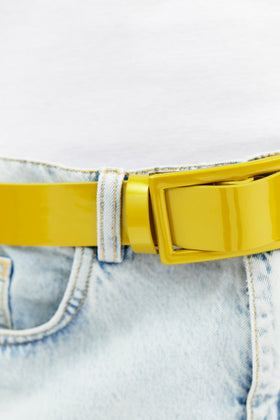 Shiny Leather Gürtel, Indian Yellow from ODEEH 