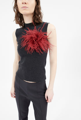 Feather Brosche, Burlesque Red from ODEEH 