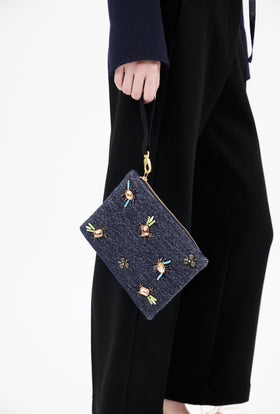 Heavy Wool Denim Clutch, Ink from ODEEH 