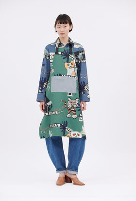 Cats & Tigers Gabardine Schürze, Opal Green from ODEEH 