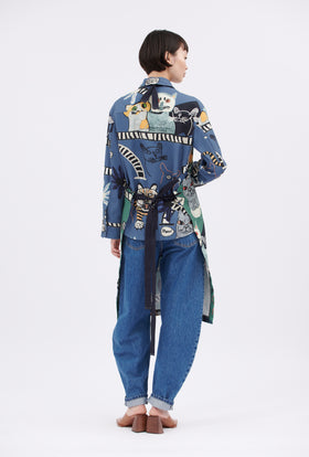 Cats & Tigers Gabardine Schürze, Opal Green from ODEEH 