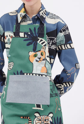 Cats & Tigers Gabardine Schürze, Opal Green from ODEEH 