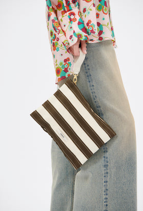 Big Striped Accessoires Tasche, Olive from ODEEH 