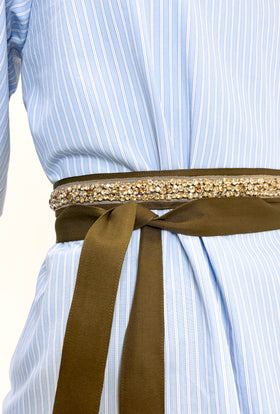 Rhinestone Belt, Olive from ODEEH 